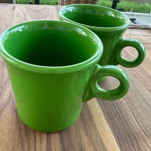 Fiestaware Retired Shamrock Green Ring Handle Mug  (2)